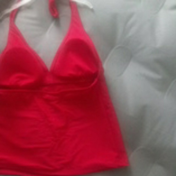 Red halter Swim Top - Picture 3 of 3